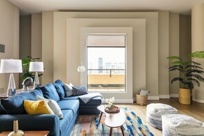 TV connectée, cheminée, livres