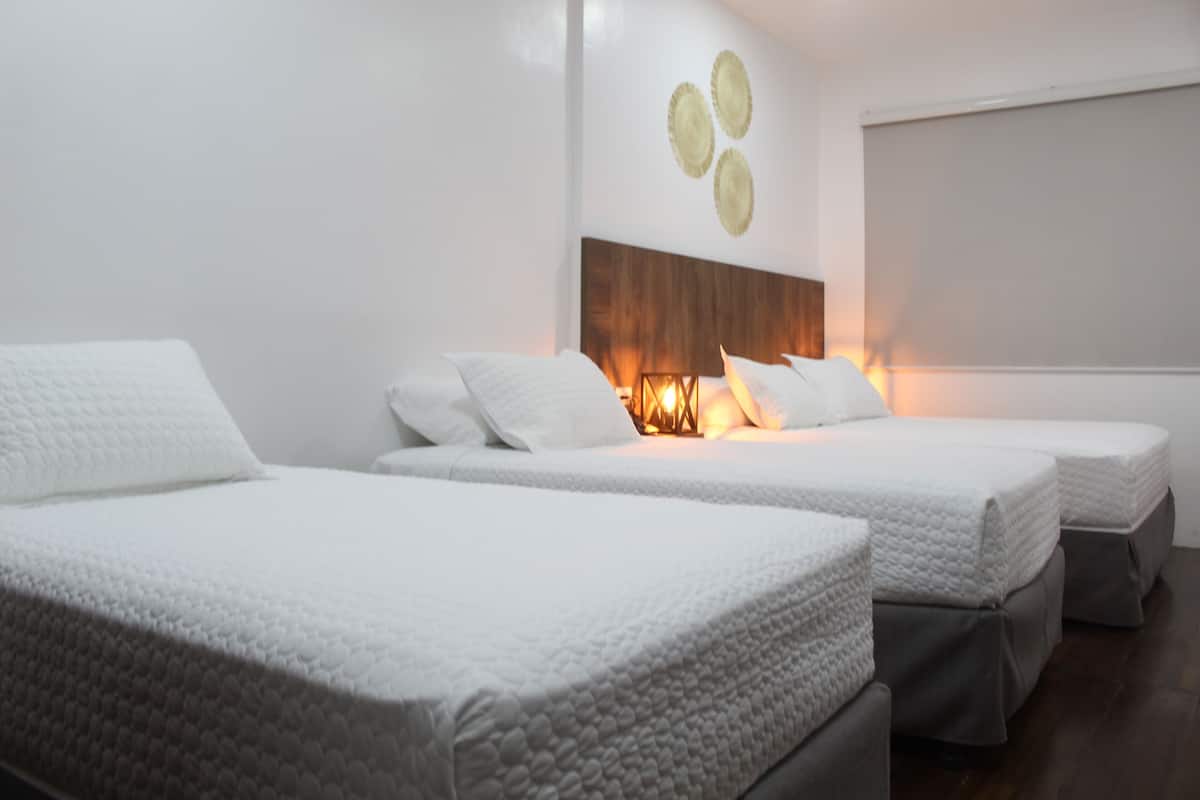 家庭四人房, 花園景觀 | 義大利 Frette 床單、高級寢具、羽絨被、Select Comfort 床墊