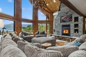 Smart TV, fireplace, video games, ping pong
