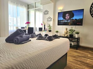 1 bedroom, iron/ironing board, Internet, bed sheets