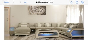 Habitación de lujo, 1 cama Queen size | Área de sala de estar