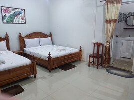 Standard 2 Beds for 4 people | Laptop workspace, free WiFi, bed sheets