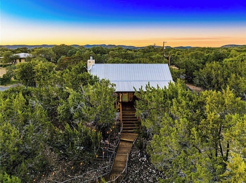 Modern Cabin with Hill Country Views