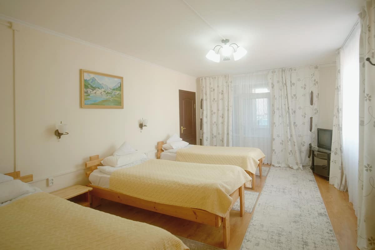 Habitación triple Confort, baño privado | Escritorio y espacio para trabajar con laptop