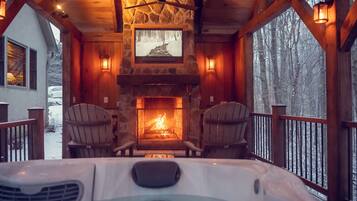 Luxury Cabin, 1 King Bed, Fireplace | 2 bedrooms, premium bedding, pillowtop beds, individually decorated