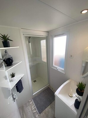 Shower, hair dryer
