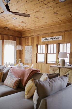 Smart TV, fireplace, stereo