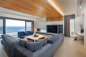 Flat-screen TV, fireplace, offices