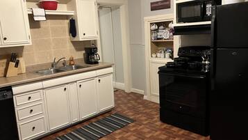 Fridge, microwave, oven, toaster