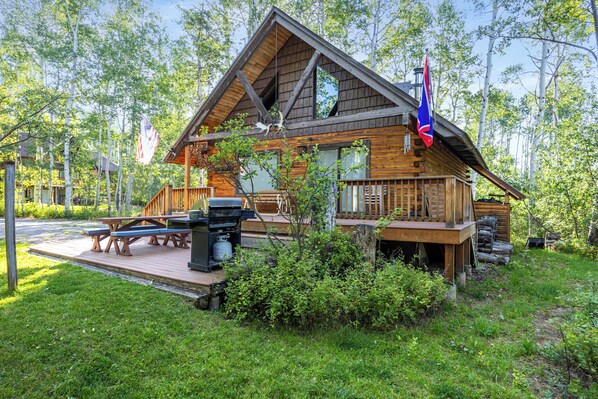 Outdoor dining - Large Rustic Cozy Cabin (Star Valley Ranch)