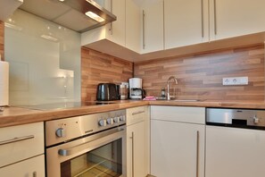 Fridge, oven, stovetop, dishwasher