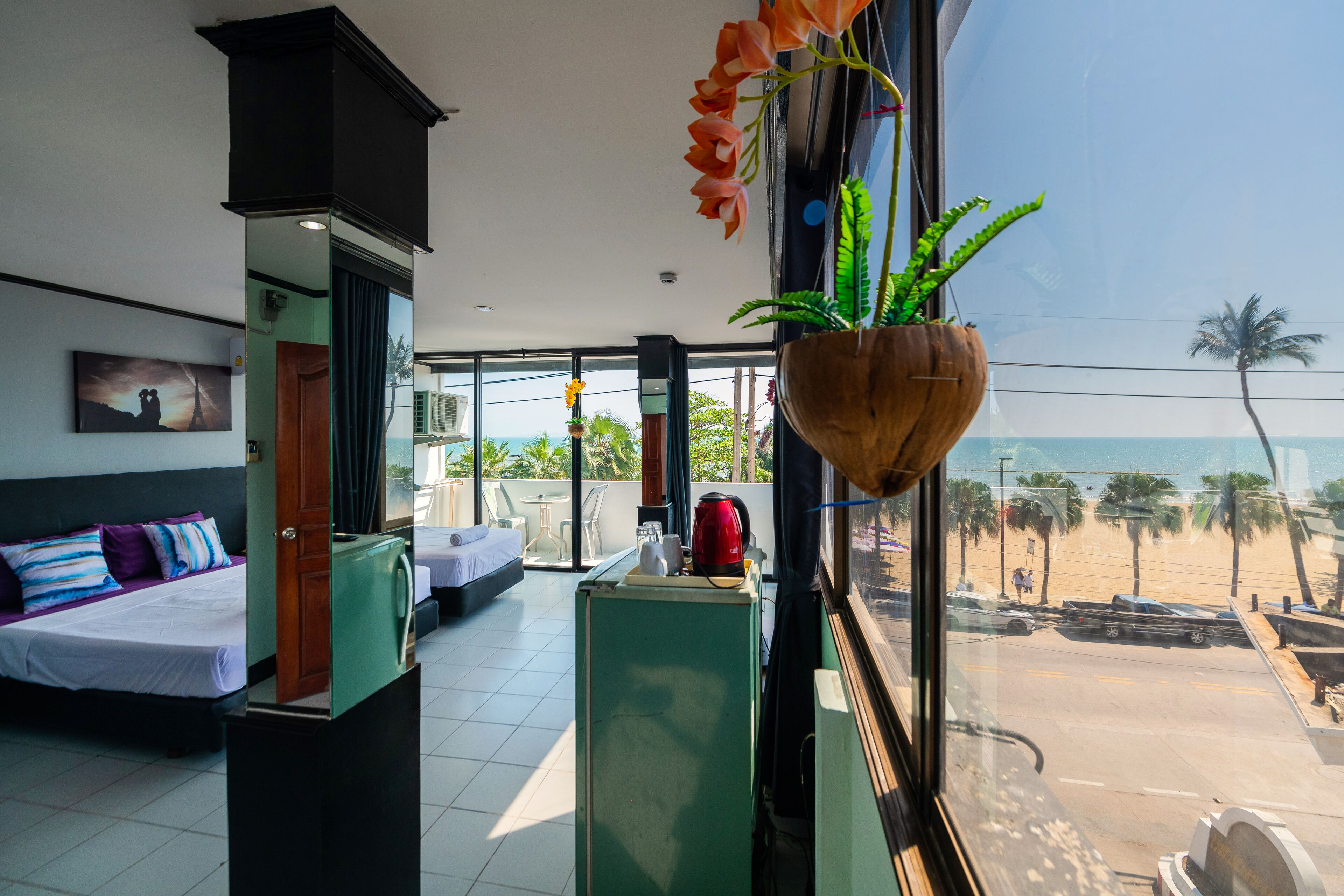 Premium-dobbeltværelse - balkon - havudsigt | Skrivebord, gratis Wi-Fi, sengetøj