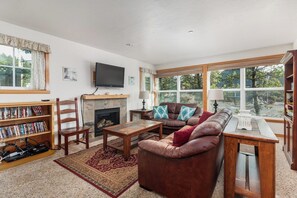 TV, peis, DVD-spiller og filmbibliotek