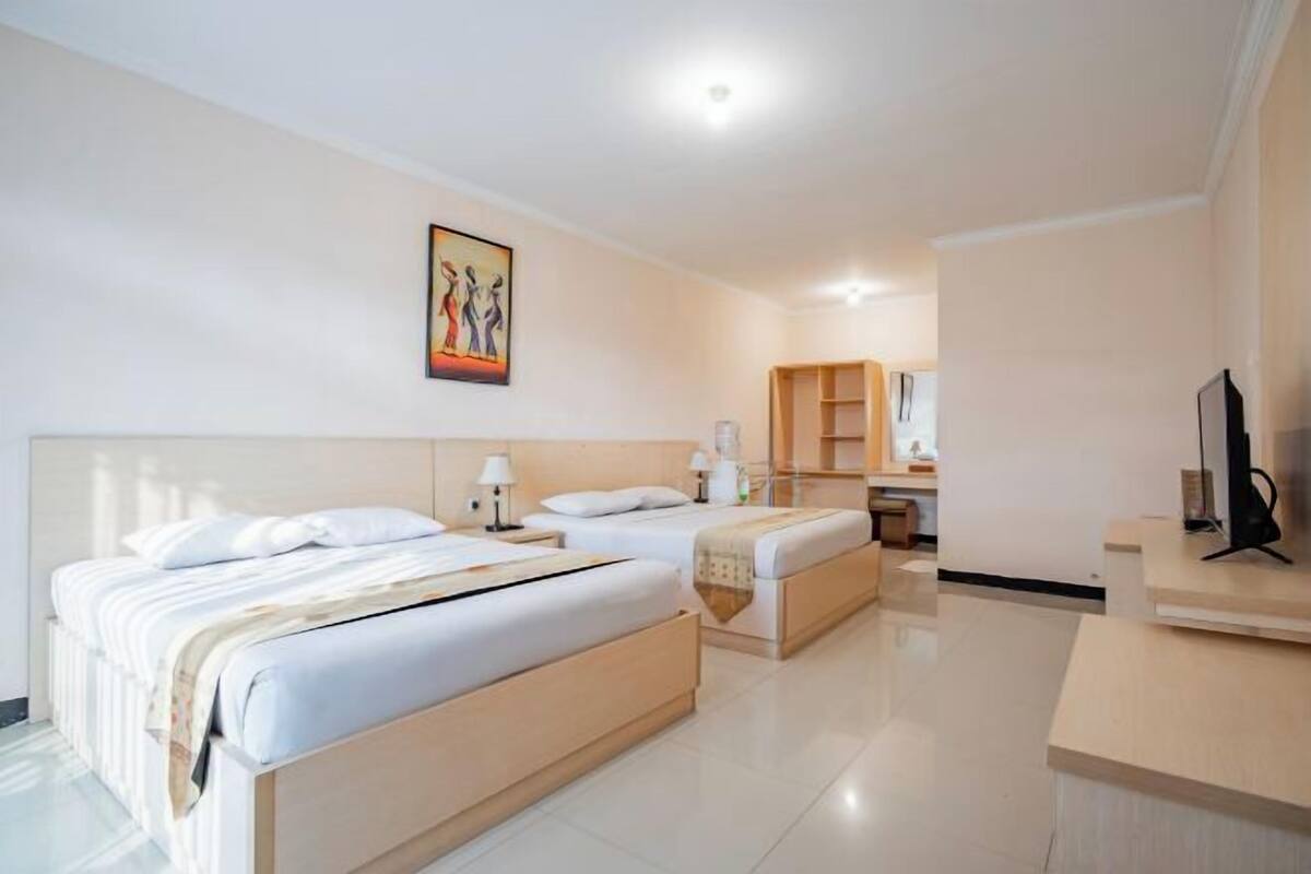 1 slaapkamer, een bureau, gratis wifi, beddengoed
