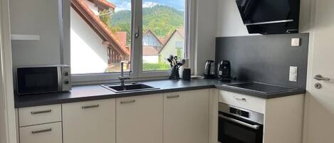 Fridge, microwave, stovetop, dishwasher