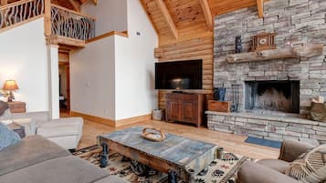 Smart TV, chimenea, reproductor de DVD y impresora