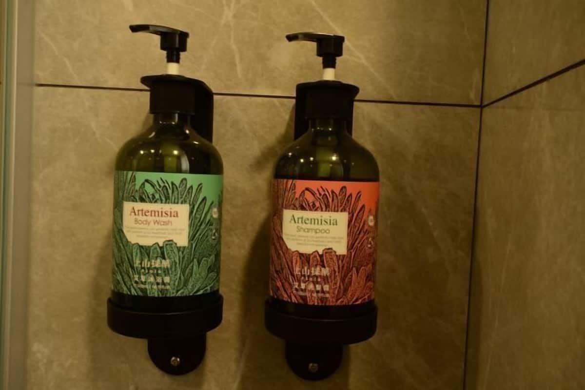 Bathroom amenities | Shower, hair dryer, electronic bidet, soap