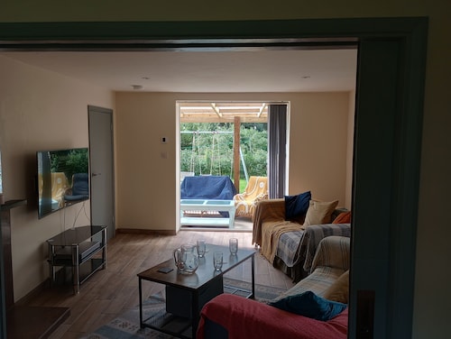 Spacious bungalow with large secure garden in middle of a medieval village