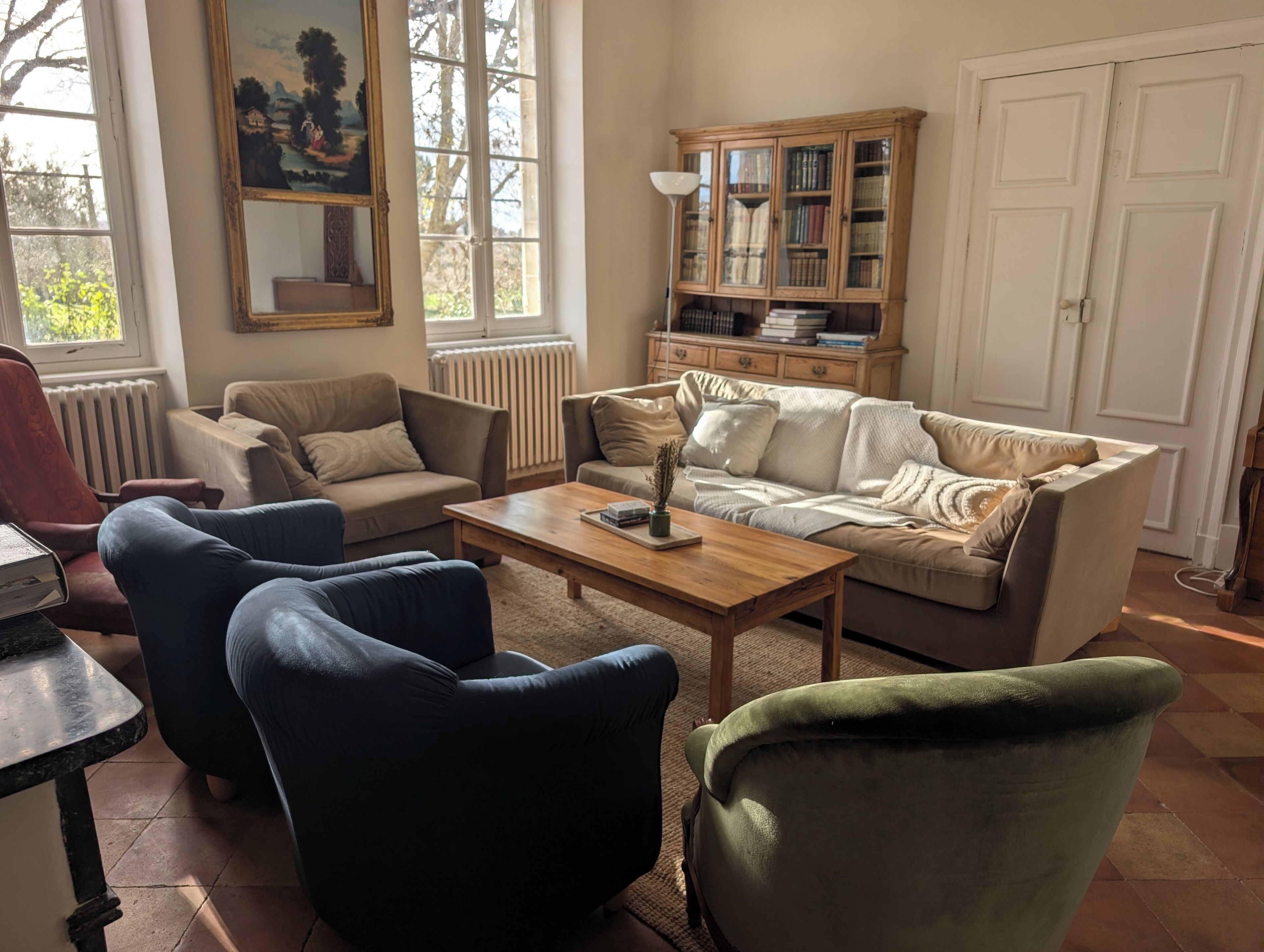 TV, fireplace, DVD player, foosball