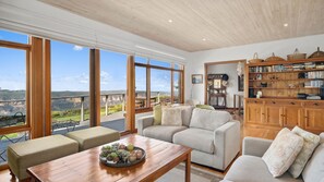 Fireplace, DVD player, books