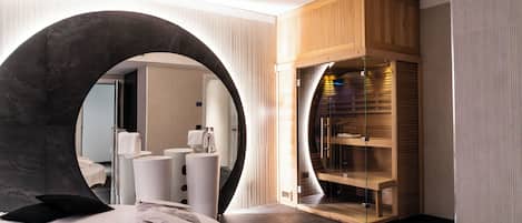 Sauna, bain à remous, massages suédois, massages