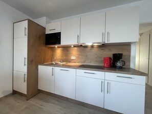 Kühlschrank, Mikrowelle, Herdplatte, Geschirrspüler