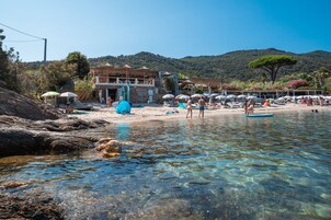 On the beach, beach bar