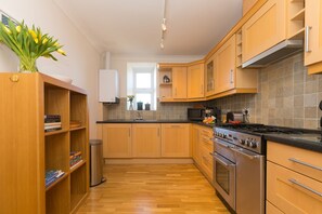 Fridge, dishwasher, electric kettle, toaster