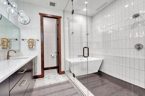 Shower, hair dryer, bidet, towels - 12 Acres IN THE CITY,  near Garden of the Gods, Ute Valley and Air Force Academy (Colorado Springs)