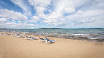 On the beach, beach towels