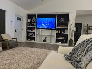 Smart TV, books, stereo
