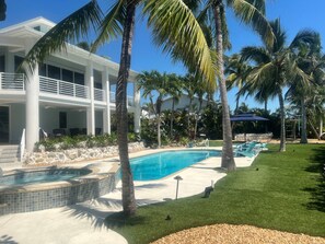 Utendørsbasseng og et oppvarmet basseng