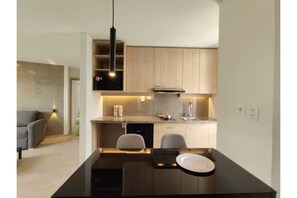 Mini-fridge, microwave