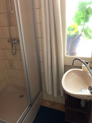 Regadera, secadora de cabello, bidet, toallas 