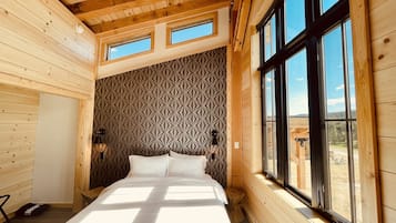 Cabaña de lujo, 2 camas Queen size, vista al valle | Ropa de cama de alta calidad y camas con efecto memoria