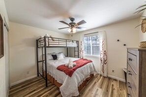 2 bedrooms, iron/ironing board, travel crib, WiFi