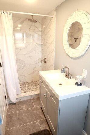 Shower, hair dryer