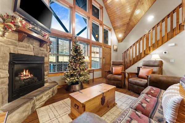 Smart TV, fireplace, DVD player