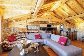 TV, fireplace, video games, DVD player - Le Refuge Cal Chalon ***** chalet in the heart of the village - its breathtaking view (Les Angles)
