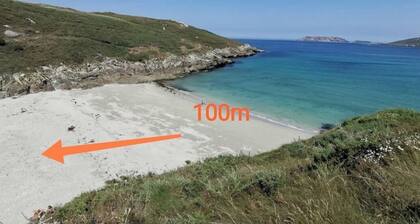 100 m from the beach overlooking the Sisargas archipelago