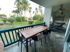 Outdoor dining - No Steps To The Beach & Views Of The Pool & Ocean (Nazareth)