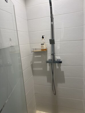 Dusche, Haartrockner, Handtücher