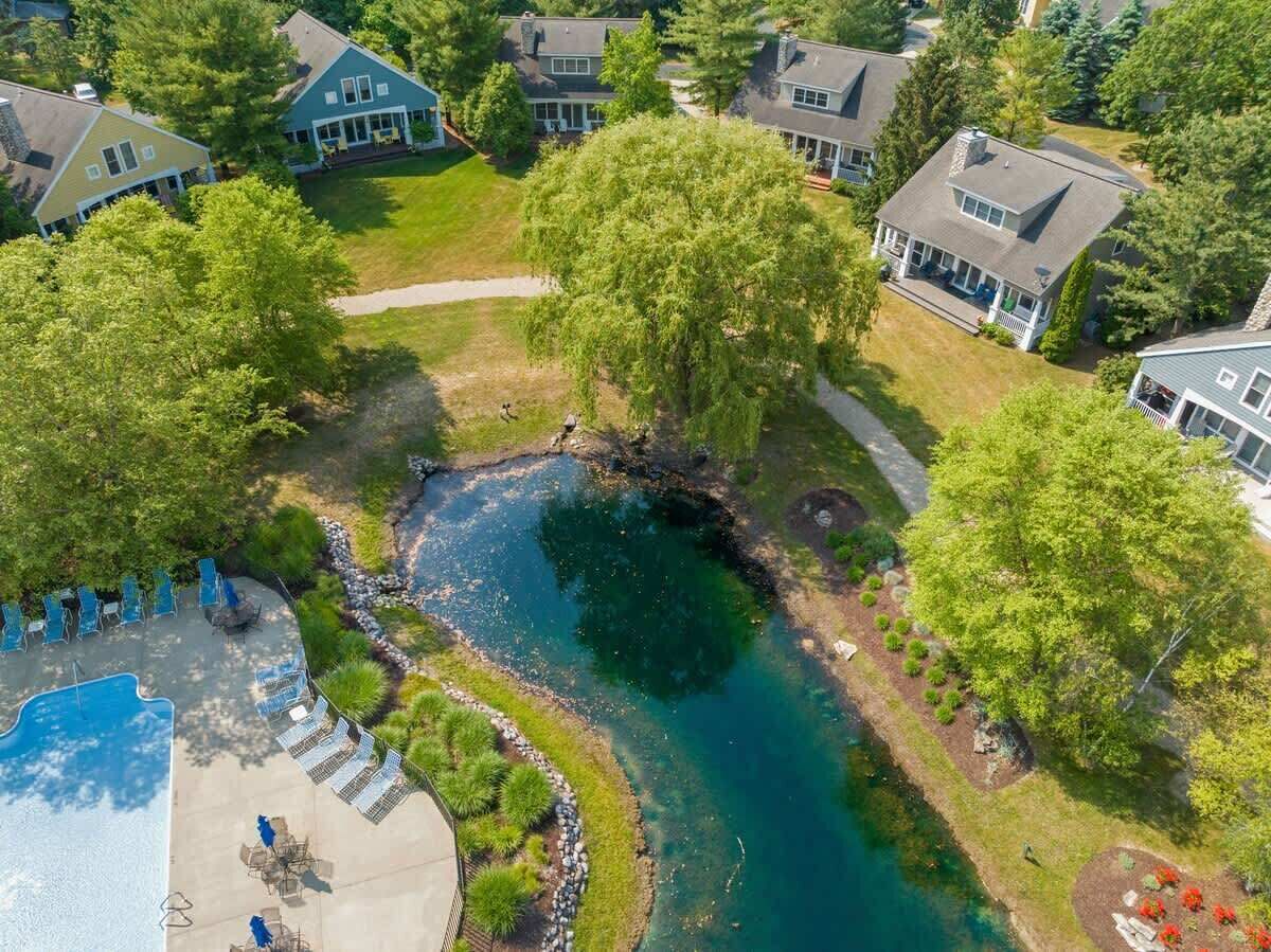 Enjoy an evening stroll on the walking path around the pond.