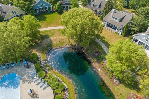 Enjoy an evening stroll on the walking path around the pond.
