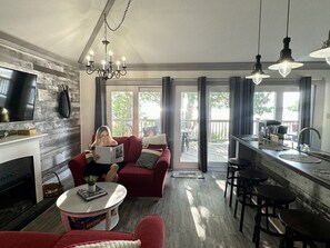 Chimenea, reproductor de DVD