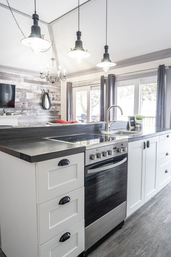 Refrigerador, microondas, horno, placa de cocina