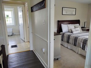 2 bedrooms, desk, iron/ironing board, travel crib