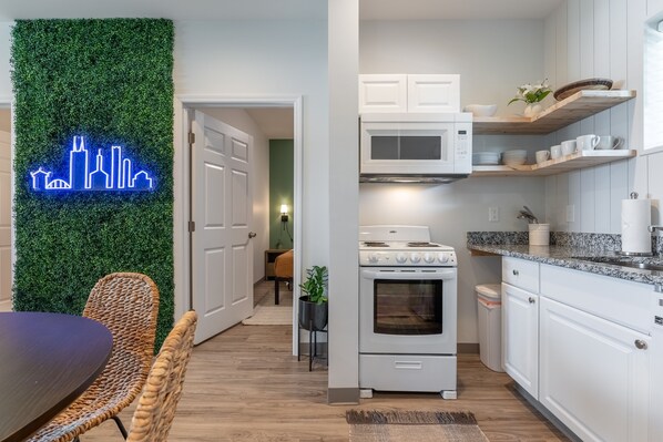 Fridge, microwave, oven, stovetop - The Main Event - Boho Retreat in East Nashville (Nashville)