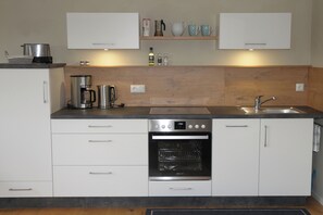 Fridge, oven, stovetop, dishwasher