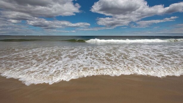 A beach with waves and a clear sky. - Sept 5-12 cancellation, reduced rates! Walk to beach in Wells, 1 dog welcome! (Wells)